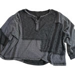 POL  Women's Charcoal Patchwork Long Sleeve Top Photo 0