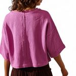 Free People Sundaze Woven Cotton Oversized Textured Tee Top Size XS Photo 1