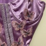 SheIn Lavender Purple Satin Corset Tank Top M Medium Butterfly Accents Butterflies Photo 1