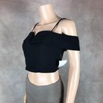 B.DARLIN Black Off The Shoulder Crop Top NEW Size 11/12 Photo 4