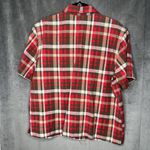 Erica & Co Plaid Shirt Medium Short‎ Sleeve Button Up Casual Red Cotton Photo 5