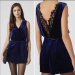 Topshop Blue Velvet Lace Back Romper 2 Photo 1
