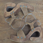 Candie's Vintage  Wooden Platform Strappy Sandal Heels 8.5M Photo 5