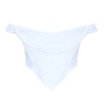 Pretty Little Thing White Corset Mesh Bardot Top Women Size 10 (M) Photo 3