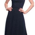 Bill Levkoff Levkoff bridemade Navy lace a line maxi dress Size 10. Photo 0