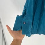 Tianello TENCEL Plus Sized Aida Blouse Button Front Garment Dyed Teal Size 2X Blue Photo 4