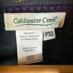 Coldwater Creek  PXL Womens Tapestry Button Front Jacket Teal Purple Paisley Photo 1