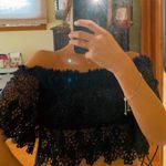 Crochet Off The Shoulder Top Black Photo 1