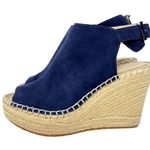Kenneth Cole #328  Navy Suede Wedge Sandals Photo 2