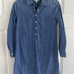 J. Crew Women's 0 Blue Denim Chambray Collared Shirt Midi Dress Coastal Western Size 4 Photo 0
