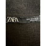 ZARA Black Short Sleeve Deep V-Neck Faux Wrap T Shirt Blouse Crop Top Size S Photo 2