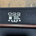 OQQ Black Nylon Spandex ribbed crop Top Size M Photo 1