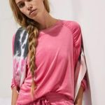 Anthropologie Saturday Sunday Merida Velvet Sweatshirt Top Hot Pink Size Small Photo 2