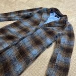 Rachel Zoe Los Angeles New York Women’s Medium Brown/Blue Plaid Wool Trench Coat Photo 2