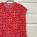 Boden USA Boden Jersey T-Shirt Dress Dragon Floret Tile Red Pink Cotton Womens Size 12 Photo 2