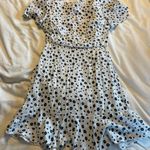 Princess Polly White And Blue Floral Backless Dress Photo 0