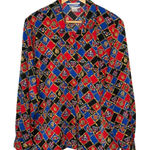 Pendleton Vintage‎  Classic Button Up All Over Royal Print Shirt Women Size 16 Photo 0