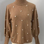 Charter Club Cashmere Luxury Camel Tan Yarn with White Balls - Size M Photo 0