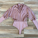 Fleur Du Mal Neck Tie Dolman Pink Silk Bodysuit Size L Size L Photo 0