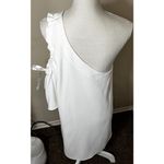 Cinq à Sept Cinq A Sept Gemini Mini Dress Size L White One Shoulder cocktail formal Photo 5