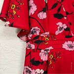 Keepsake  Red Floral Romper Womens 10 Flounce Flutter Sleeve Summer Playsuit Photo 5