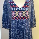 Sundance  Talulah Tiered Dress Bohemian Floral Aztec Embroidered Western Small Photo 3
