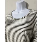Donna Karan New York Womens Striped Long Sleeve Top Tunic Shirt XL White Photo 2