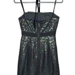 BCBG MaxAzria Jacquard Beaded Halter Dress Black (VWL6G165) Size 4 Pre-owned Photo 10