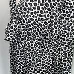 One One Six New Ruffle Bodice Dress V-Neck Long Sleeve Animal Print Black Grey White Photo 11