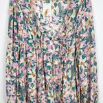 Pretty Garden Pink Floral Tie Neck Top Size XL Photo 1
