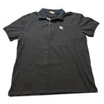 Burberry  Brit Polo Shirt Womens XXL Black Tartan‎ Nova Check Accent Collared Photo 0