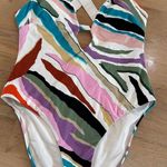 BCBGMAXAZRIA Woemns Vacation Zoey Plunge One-Piece Suit Multizebra size 10 Photo 3