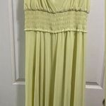 BCBGMAXAZRIA Women's Cowl Neck Flowy Maxi Dress in Lemon Zest Size L Photo 4