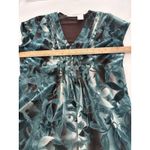 Worthington Y2K Babydoll Top Large Green Floral Forest Fairy Boho Peasant Fall Photo 7