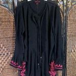 Rock & Roll Cowgirl  Black and Pink Sheer Blouse Size XL Photo 0