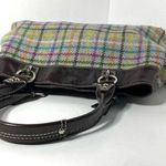 Coach Penelope Tattersall Colorful Plaid Wool Shoulder Bag Purse Photo 6