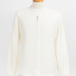 Dress Barn  Cardigan Shell Twin Set Ivory L Diamond Sequin Sparkle Luxe Knit Bling Photo 0