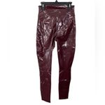 Spanx NWT Faux Patent Leather Shiny Leggings Ruby Burgundy Size XS PETITE Photo 4