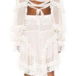 Zimmermann Suraya Lace Cut Out Lace Up Back Sheer Dress White Womens Size 0/P Photo 1
