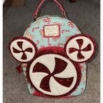 Lounge Fly 2022 Disney Parks Christmas Holiday Peppermint Candy Cane  Backpack Bag Photo 0
