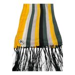 Vintage Green Bay Packers 100% Silk Striped Scarf w/ Tassels – EUC 60” x 8” Gold Photo 1