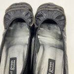 Paul Green Leather Ballet Flat Ruffle Zip Trim Black Slip On Round Toe US size 9 Photo 12