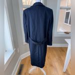 Vintage Ashley Scott Petites Navy Blue 100% Wool Long Dress Car Coat Size Medium Photo 2