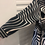 VINTAGE Damee New York Jacket Black White Geometric Print women's Size XL Photo 4