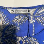 ZARA  Blue and White Palm Print Blouse Photo 1
