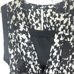 Reiss Black & White Patterned Silk Satin Layered Cocktail Dress Photo 1