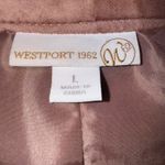 Westport 1962  Womens L‎ Pink Velvet Moto Jacket Full Zip Quilted Shoulder Photo 5