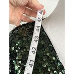 Superdry Green Sequin Wrap Midi Dress Long Sleeve V Neck Party Size US 12 Rare Photo 6