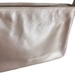 Vintage Vaneli Champagne Shimmer Leather Shoulder Bag Silver Photo 9