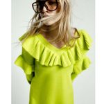 ZARA Ruffle Tunic Sweater M/L Green Photo 3